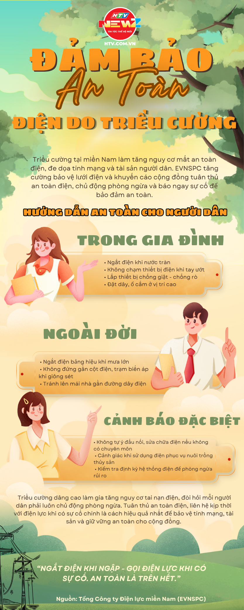 Triều cường diễn biến phức tạp, EVNSPC yêu cầu chủ động bảo đảm an toàn điện- Ảnh 1.