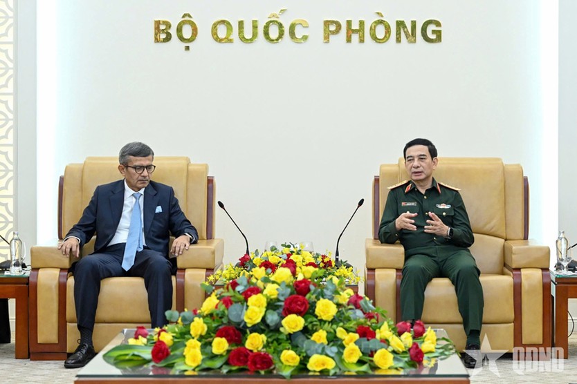 Đại tướng Phan Văn Giang tiếp Thư ký Quốc phòng Ấn Độ - Ảnh 2.
