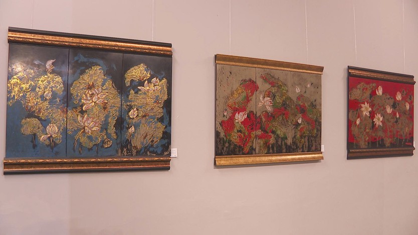 Triển lãm "Âm sắc vàng son": Vẻ đẹp lộng lẫy của sơn mài truyền thống giữa lòng thành phố- Ảnh 4.