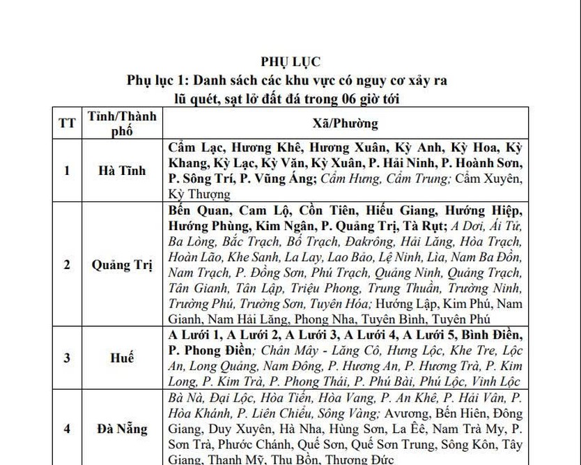 Cảnh báo lũ quét, sạt lở đất từ Hà Tĩnh đến TP. Đà Nẵng - Ảnh 1.
