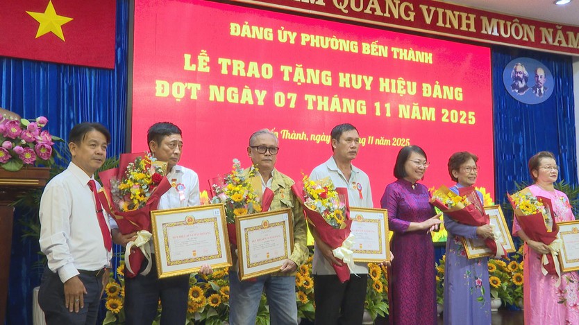 Phường Bến Thành trao tặng Huy hiệu Đảng, kỷ niệm 108 năm Cách mạng Tháng Mười Nga  - Ảnh 7.