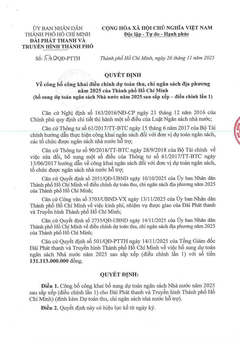 Công khai điều chỉnh dự toán ngân sách - Ảnh 1.