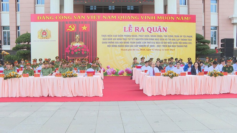 Công an TP. Hồ Chí Minh ra quân đảm bảo an ninh trật tự dịp Tết Nguyên đán- Ảnh 1.