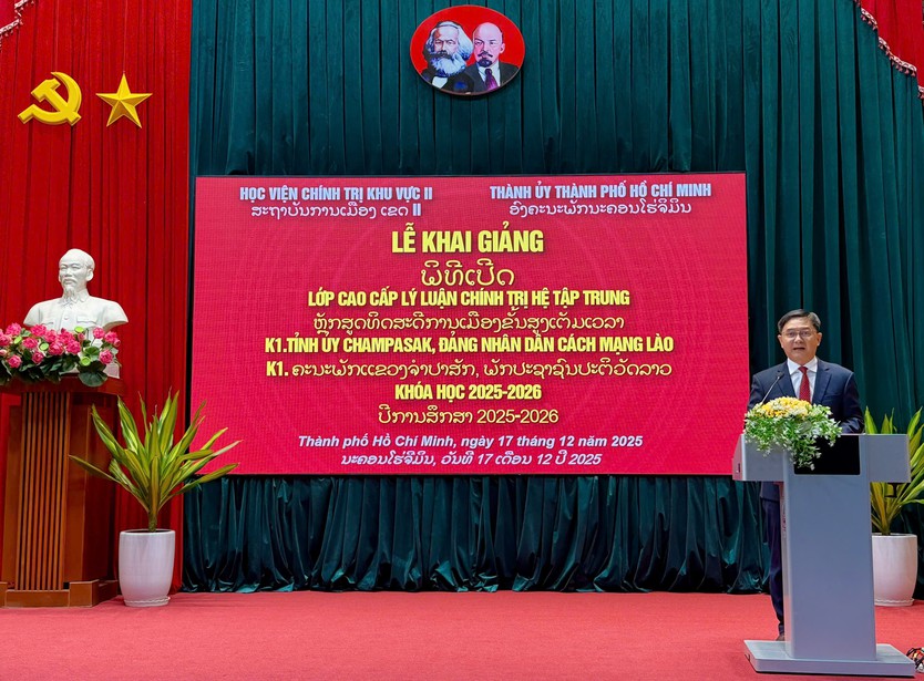 Khai giảng lớp cao cấp lý luận chính trị cho cán bộ Tỉnh ủy Champasak, Lào - Ảnh 3.