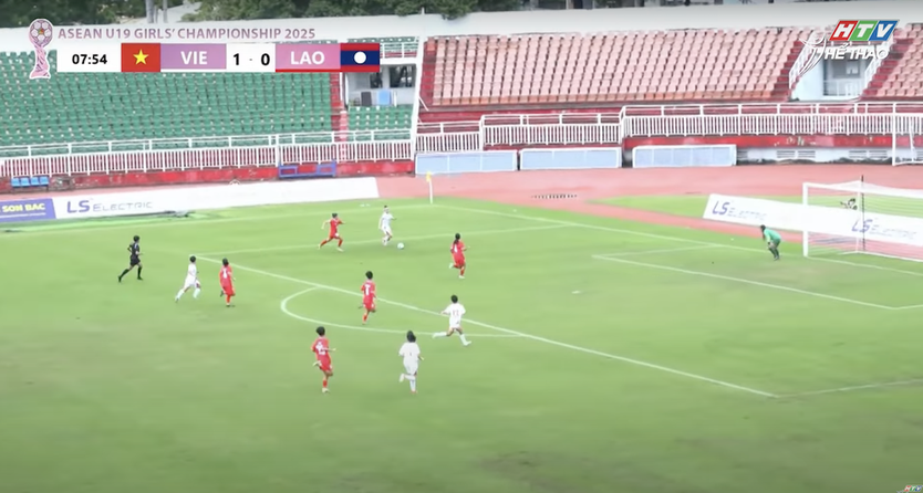U19 nữ Việt Nam thể hiện sức mạnh ấn tượng tại giải U19 nữ Đông Nam Á 2025 - Ảnh 2.