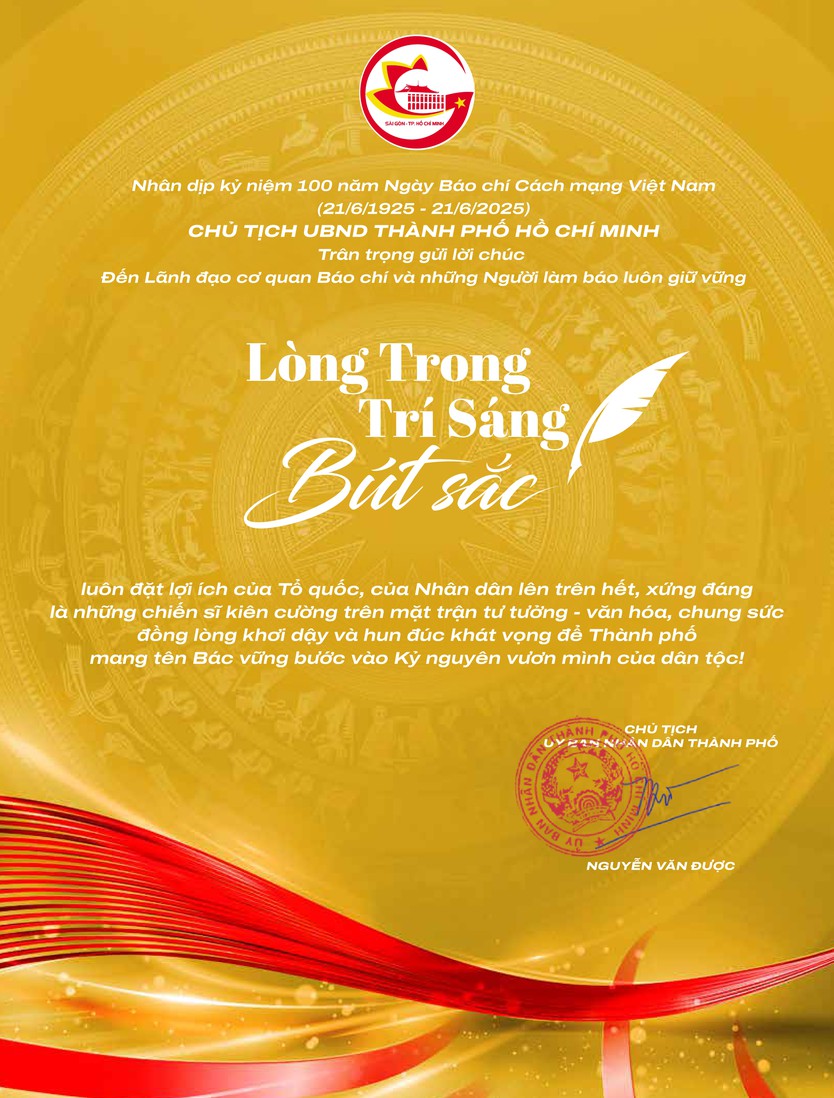 Chủ tịch UBND TP.HCM Nguyễn Văn Được gửi lời chúc đến Lãnh đạo cơ quan Báo chí và những Người làm báo - Ảnh 2.