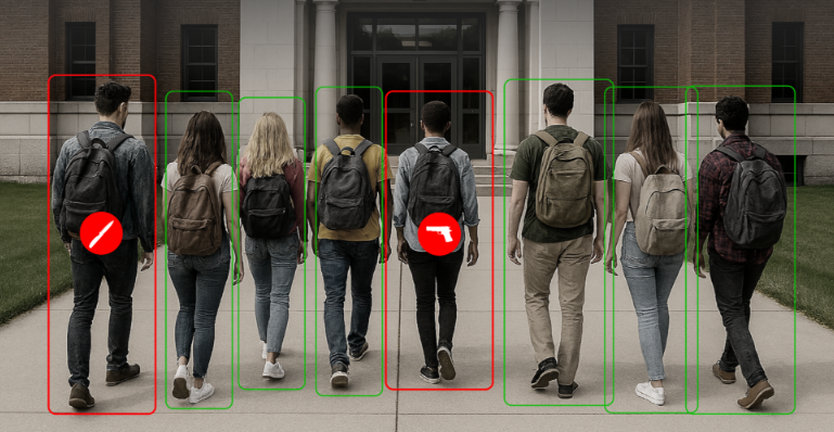 A.I. nhận diện dao, súng, chất nổ ngay trong đám đông- Ảnh 1.