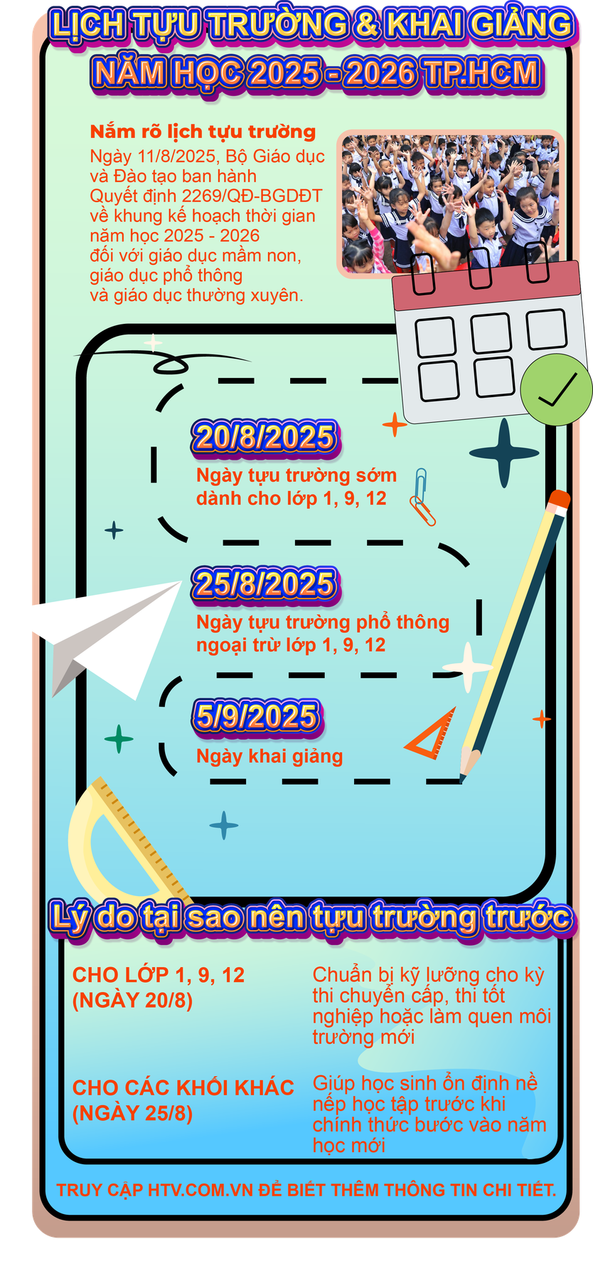 Lịch tựu trường và khai giảng năm học 2025 – 2026 tại TP.HCM - Ảnh 1.