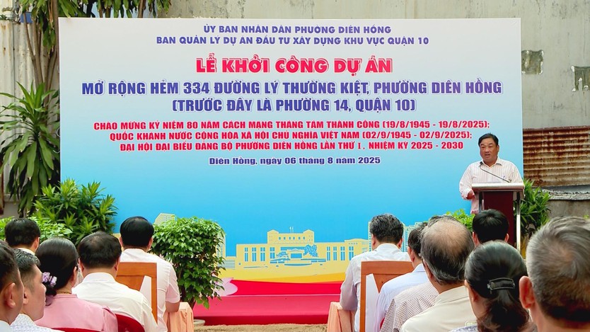 Khởi công công trình mở rộng hẻm 334 đường Lý Thường Kiệt, phường Diên Hồng, TP.HCM - Ảnh 1.