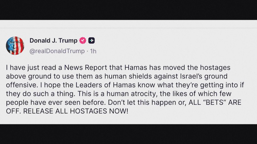 Tổng thống Trump cảnh báo Hamas về các con tin Israel - Ảnh 1.