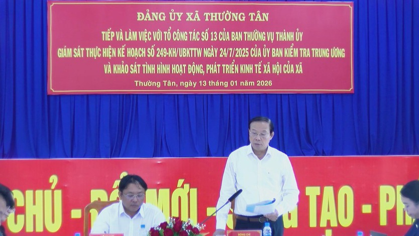Giám sát việc vận hành chính quyền địa phương 2 cấp và công tác chuẩn bị bầu cử tại xã Thường Tân - Ảnh 4.