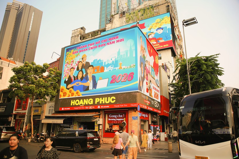 TP. Hồ Chí Minh trang hoàng rực rỡ chào mừng Đại hội XIV của Đảng- Ảnh 5.