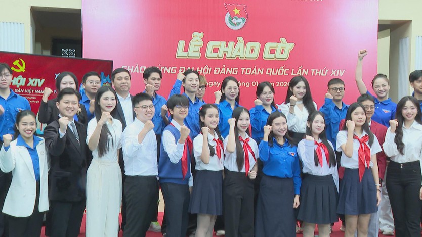 Lễ chào cờ chào mừng Đại hội Đại biểu Toàn quốc lần thứ XIV của Đảng - Ảnh 3.
