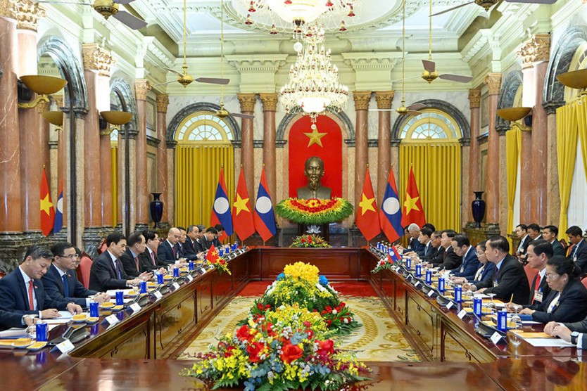 Chủ tịch nước Lương Cường hội kiến Tổng Bí thư, Chủ tịch nước Lào Thongloun Sisoulith- Ảnh 4.