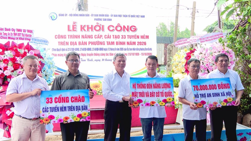 Tam Bình khởi công nâng cấp, cải tạo 33 tuyến hẻm - Ảnh 3.
