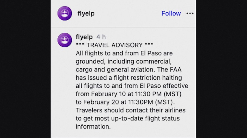 FAA dừng toàn bộ chuyến bay tại sân bay quốc tế El Paso - Ảnh 1.