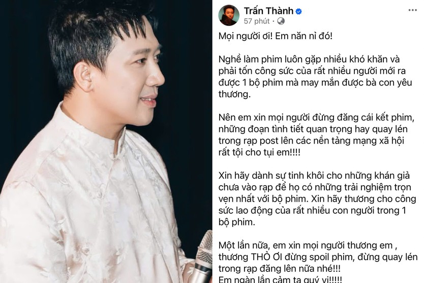 Phim tết bị quay lén, Trấn Thành cầu xin khán giả- Ảnh 1.