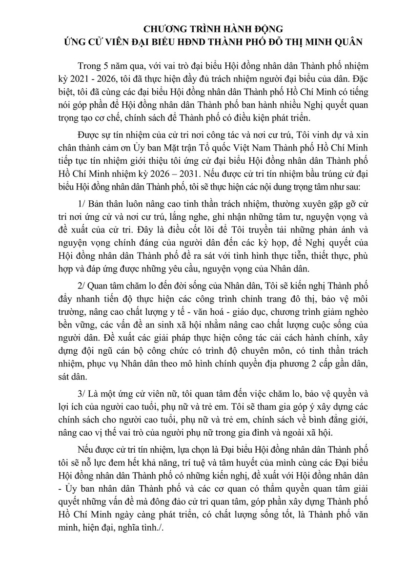 Tóm tắt tiểu sử bà Đỗ Thị Minh Quân ứng cử Hội đồng nhân dân TP. Hồ Chí Minh Khóa XI - Ảnh 2.