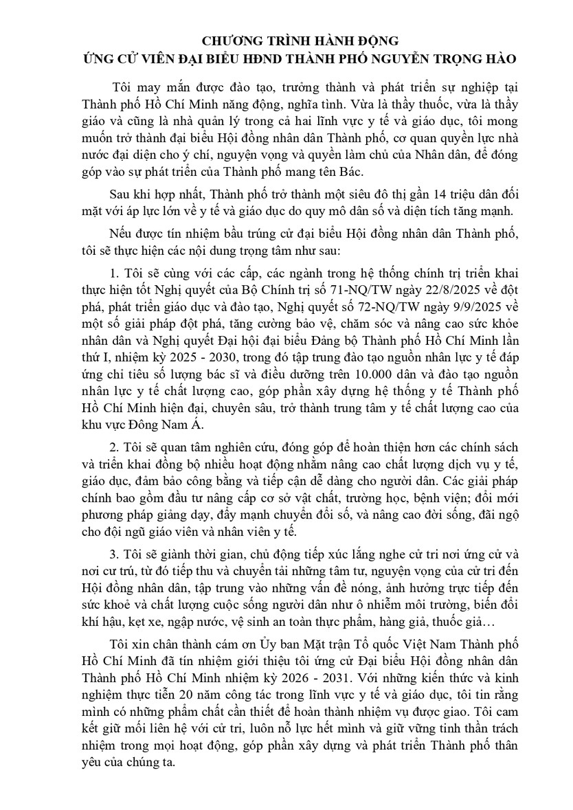 Tóm tắt tiểu sử ông Nguyễn Trọng Hào ứng cử Hội đồng nhân dân TP. Hồ Chí Minh Khóa XI - Ảnh 2.