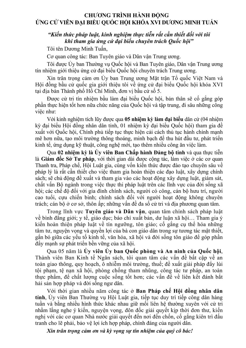 Tóm tắt tiểu sử ông Dương Minh Tuấn ứng cử Đại biểu Quốc hội Khóa XVI - Ảnh 2.