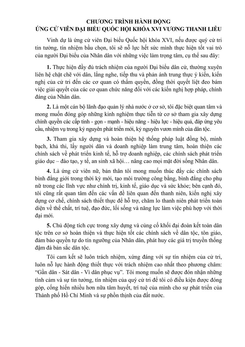 Tóm tắt tiểu sử bà Vương Thanh Liễu ứng cử Đại biểu Quốc hội Khóa XVI - Ảnh 2.