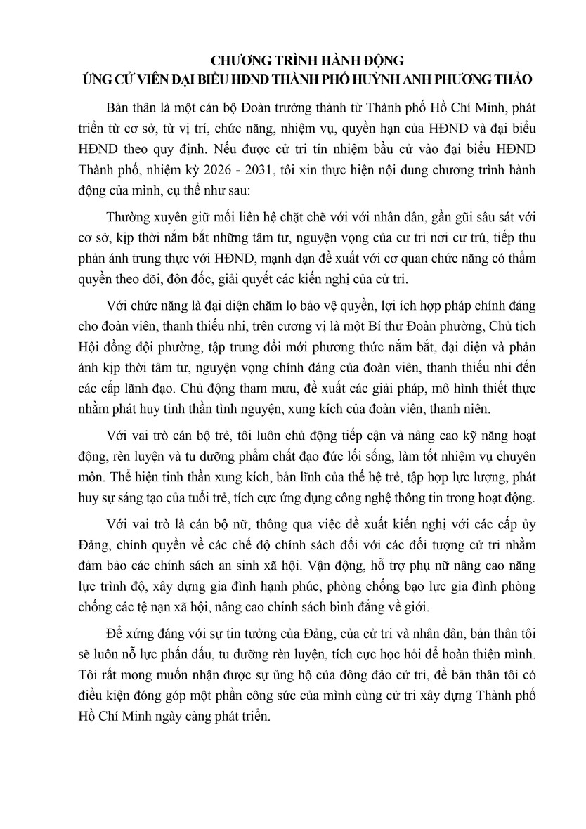 Tóm tắt tiểu sử bà Huỳnh Anh Phương Thảo ứng cử Hội đồng nhân dân TP. Hồ Chí Minh Khóa XI  - Ảnh 2.