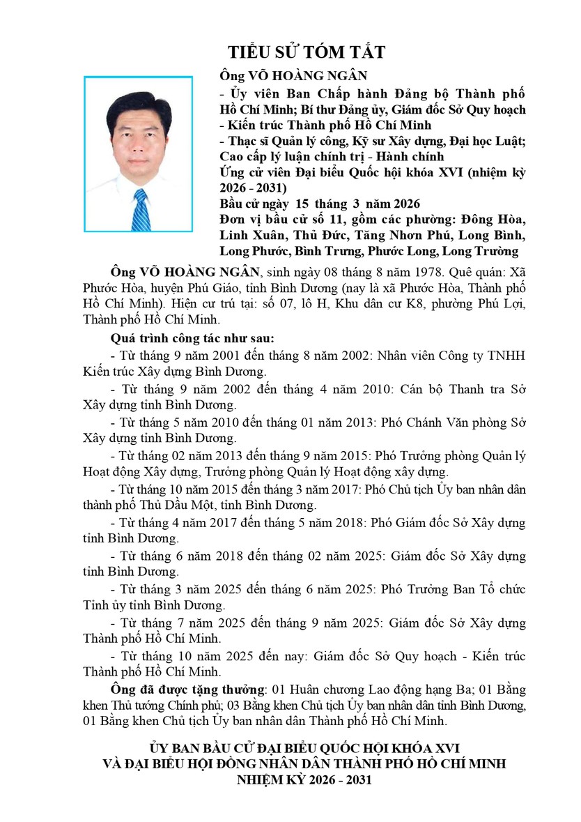 Tóm tắt tiểu sử ông Võ Hoàng Ngân ứng cử Đại biểu Quốc hội Khóa XVI - Ảnh 1.