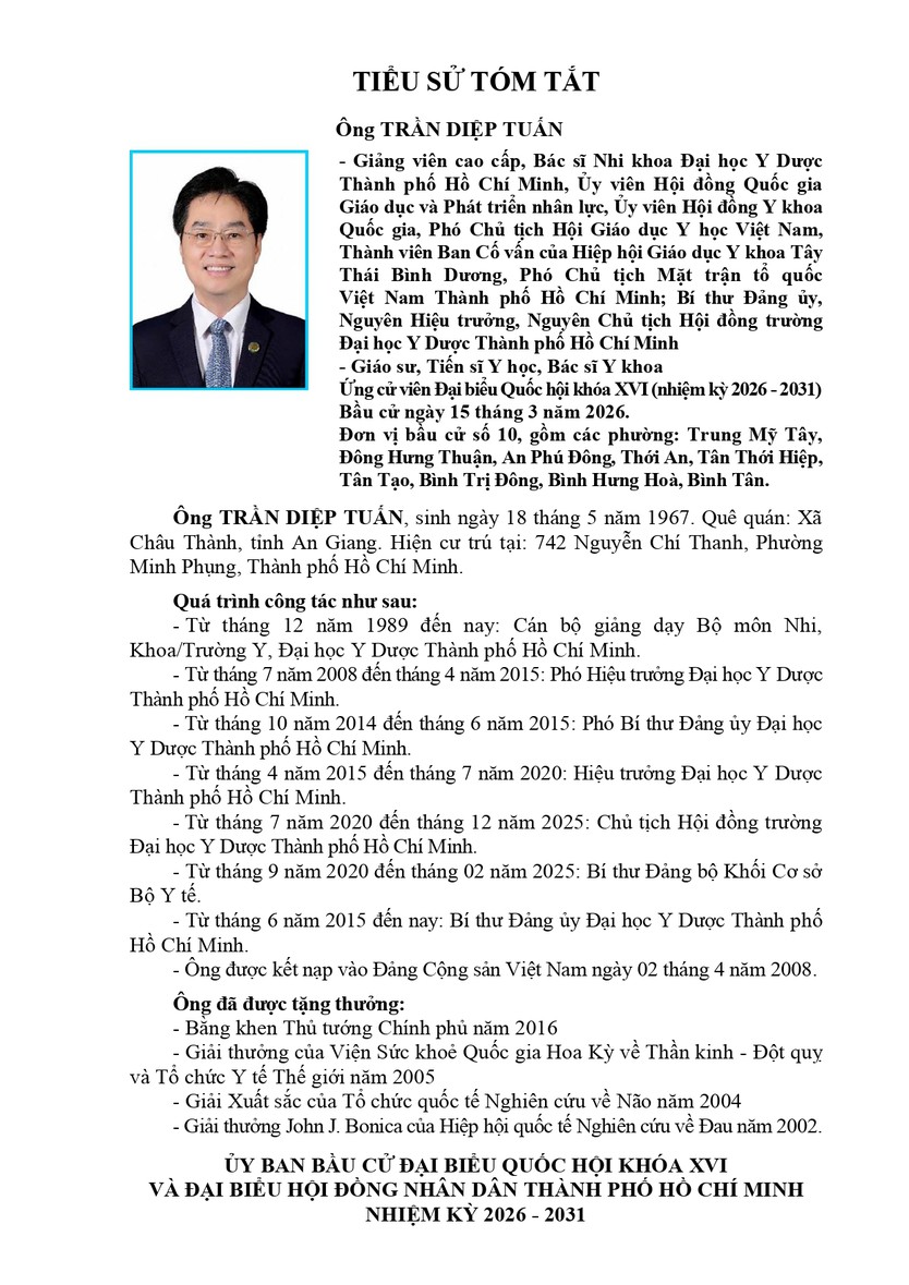 Tóm tắt tiểu sử ông Trần Diệp Tuấn ứng cử Đại biểu Quốc hội Khóa XVI - Ảnh 1.
