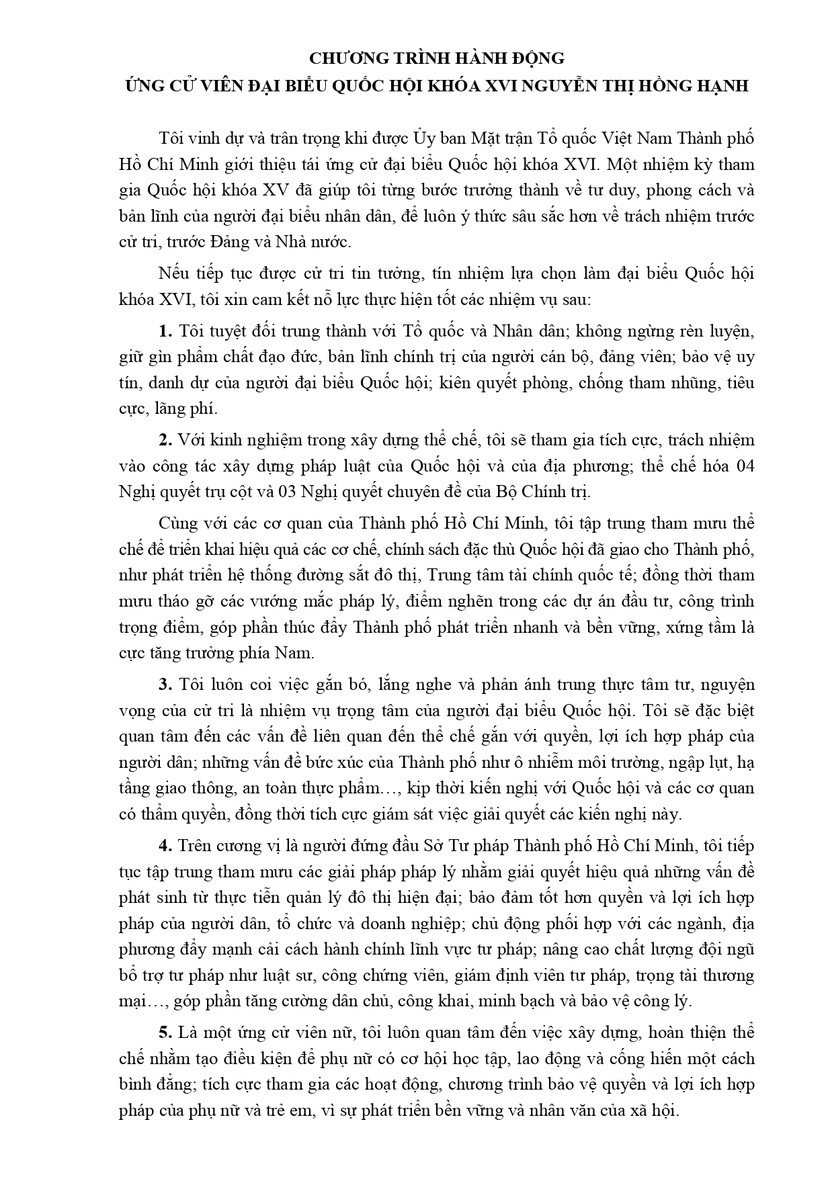 Tóm tắt tiểu sử bà Nguyễn Thị Hồng Hạnh ứng cử Đại biểu Quốc hội Khóa XVI - Ảnh 2.