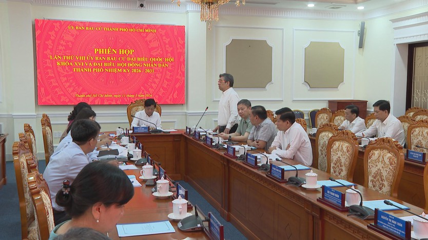 Phiên họp thứ 8 Ủy ban Bầu cử đại biểu Quốc hội khóa XVI và đại biểu HĐND Thành phố- Ảnh 6.