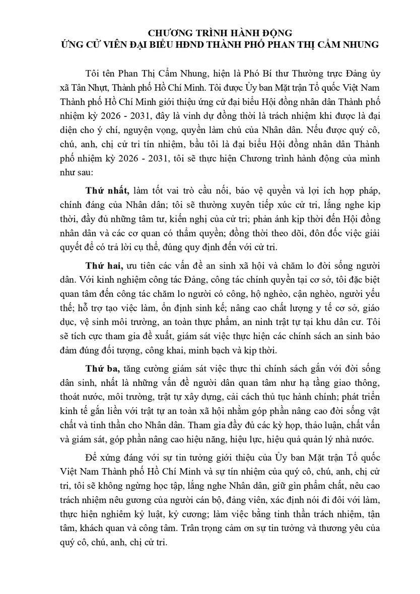 Bà Phan Thị Cẩm Nhung trúng cử Đại biểu Hội đồng nhân dân TP. Hồ Chí Minh Khóa XI nhiệm kỳ 2026 - 2031 - Ảnh 2.
