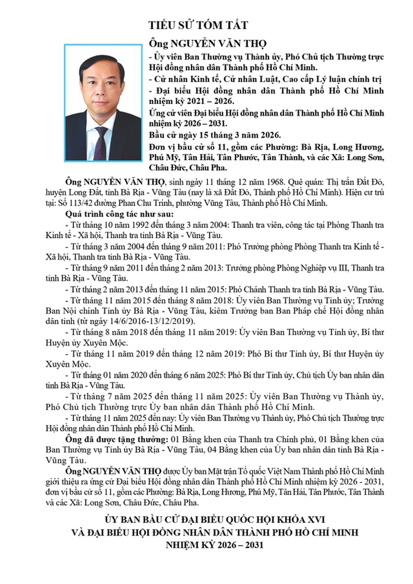 Ông Lê Minh Đức trúng cử Đại biểu Hội đồng nhân dân TP. Hồ Chí Minh Khóa XI nhiệm kỳ 2026 - 2031 - Ảnh 1.