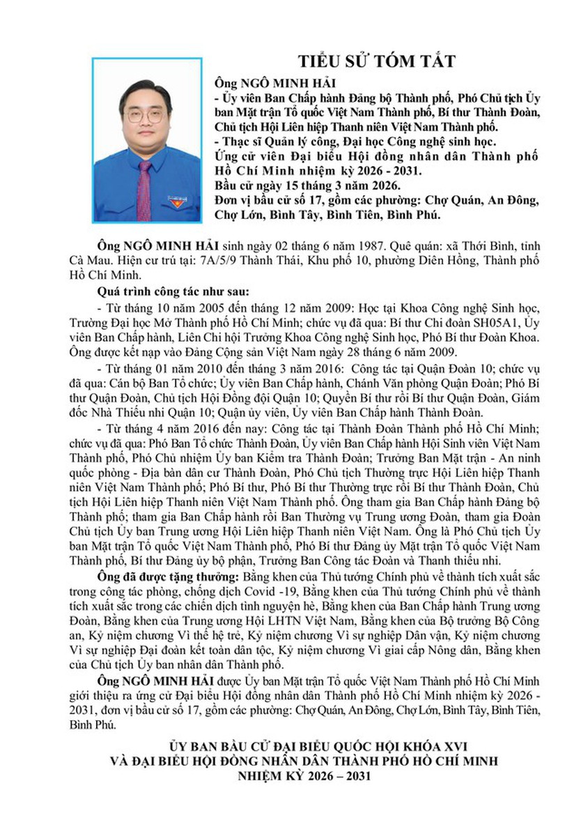Bà Nguyễn Khoa Diệu An trúng cử Đại biểu Hội đồng nhân dân TP. Hồ Chí Minh Khóa XI nhiệm kỳ 2026 - 2031  - Ảnh 1.