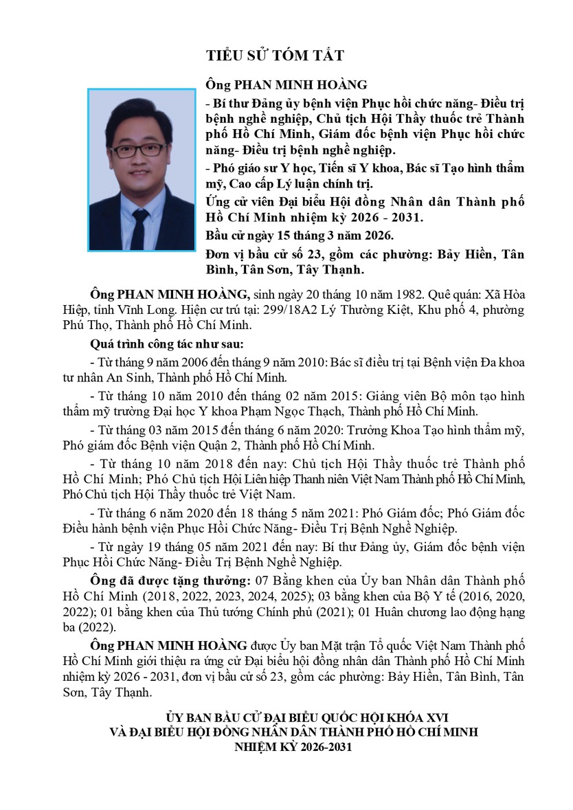 Ông Phan Minh Hoàng trúng cử Đại biểu Hội đồng nhân dân TP. Hồ Chí Minh Khóa XI nhiệm kỳ 2026 - 2031 - Ảnh 2.