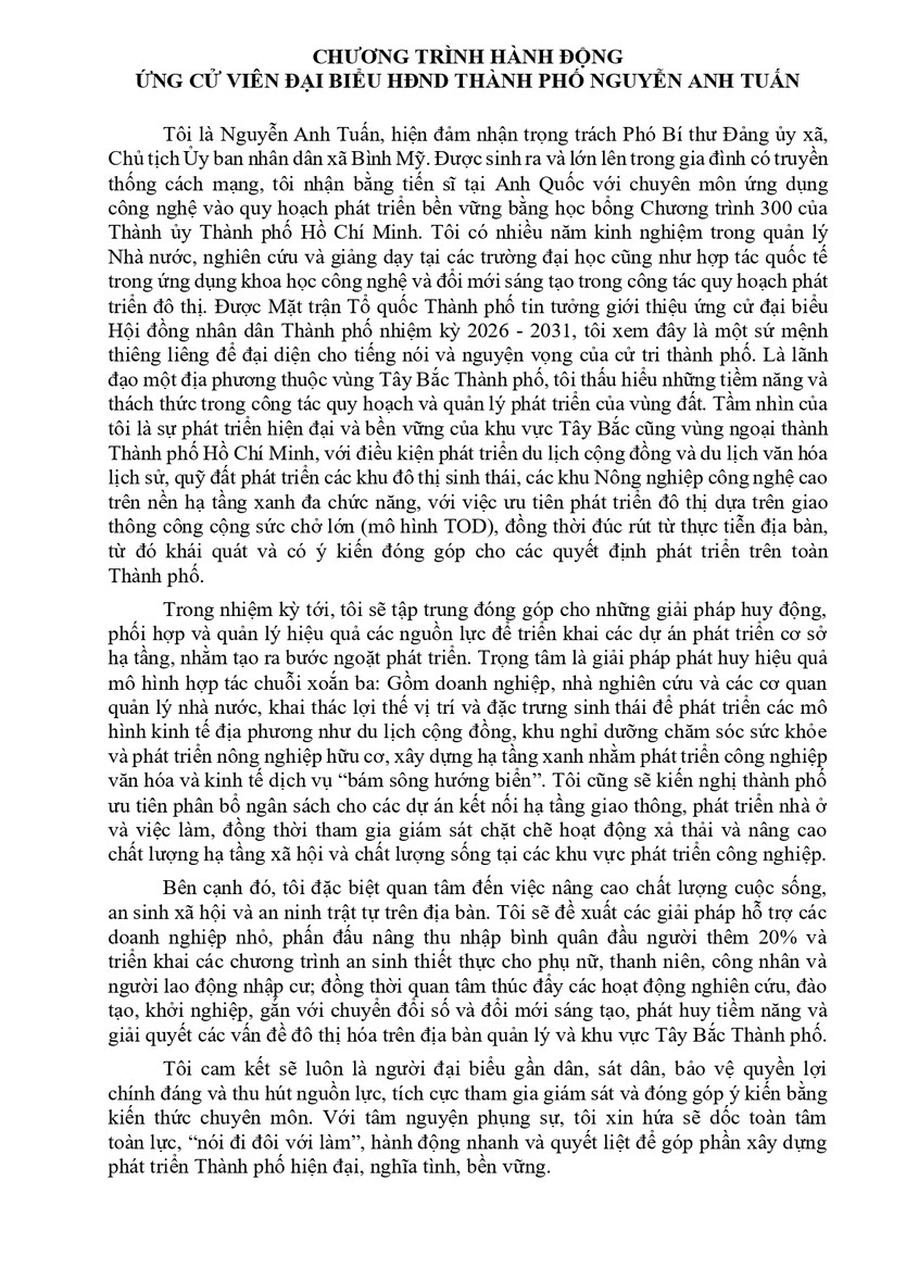 Ông Nguyễn Anh Tuấn trúng cử Đại biểu Hội đồng nhân dân TP. Hồ Chí Minh Khóa XI nhiệm kỳ 2026 - 2031 - Ảnh 2.