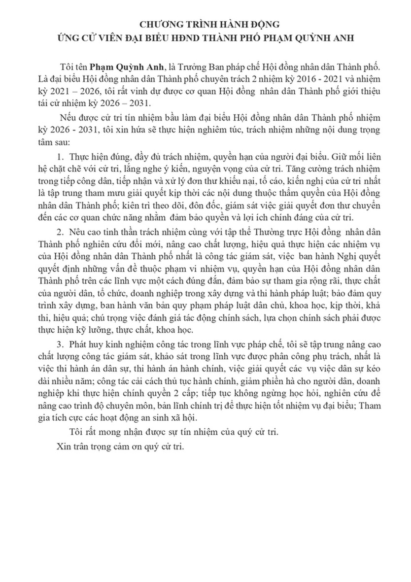Bà Phạm Quỳnh Anh trúng cử Đại biểu Hội đồng nhân dân TP. Hồ Chí Minh Khóa XI nhiệm kỳ 2026 - 2031 - Ảnh 2.