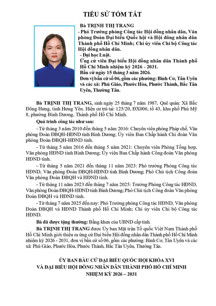 Bà Nguyễn Khoa Diệu An trúng cử Đại biểu Hội đồng nhân dân TP. Hồ Chí Minh Khóa XI nhiệm kỳ 2026 - 2031 - Ảnh 1.