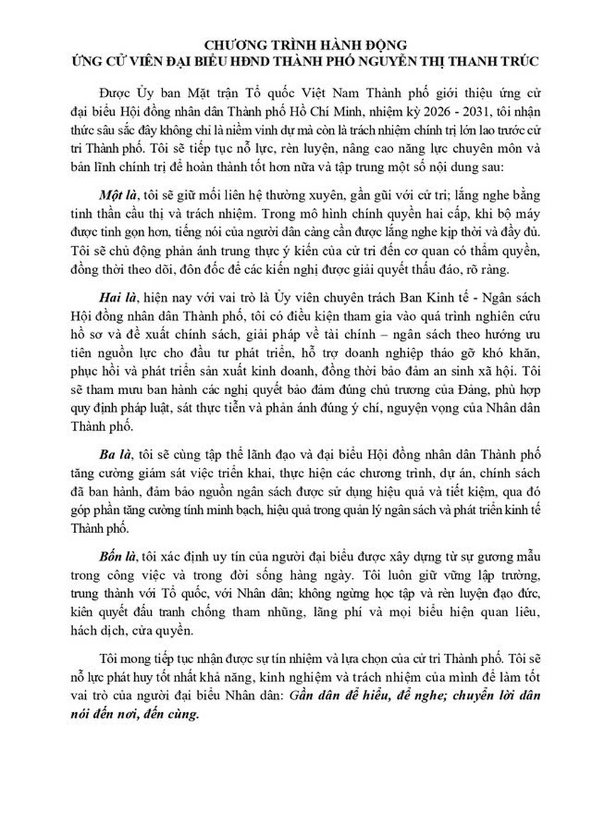 Bà Nguyễn Thị Thanh Trúc trúng cử Đại biểu Hội đồng nhân dân TP. Hồ Chí Minh Khóa XI nhiệm kỳ 2026 - 2031 - Ảnh 2.