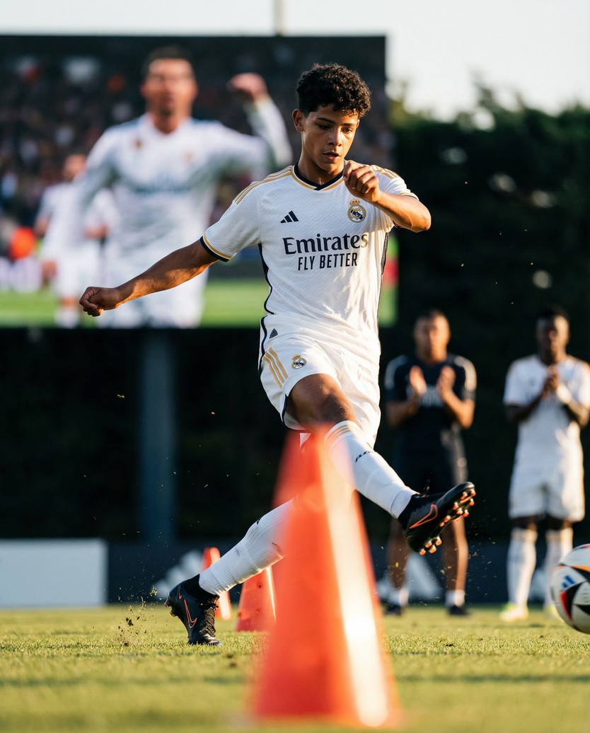 Con trai Ronaldo tập luyện cùng U16 Real Madrid- Ảnh 1.
