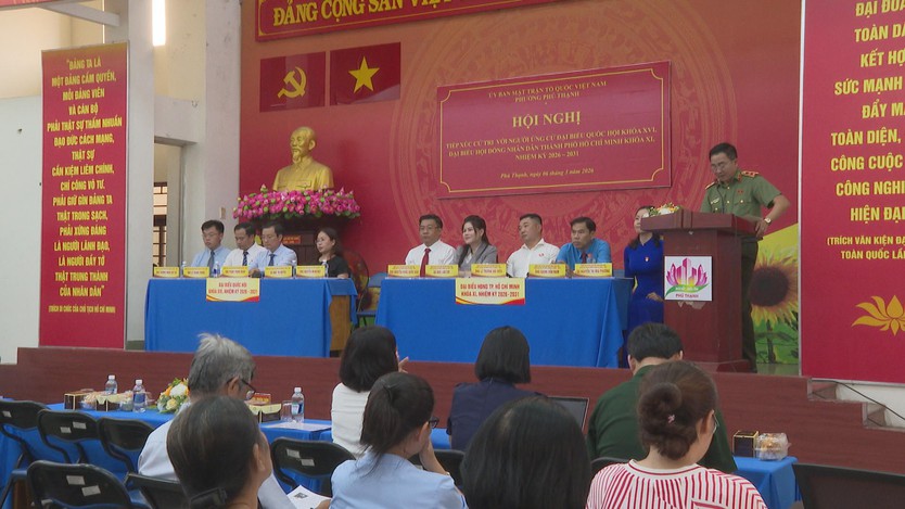 Ứng cử viên đại biểu Quốc hội và HĐND TP. Hồ Chí Minh tiếp xúc cử tri phường Phú Thạnh - Ảnh 1.