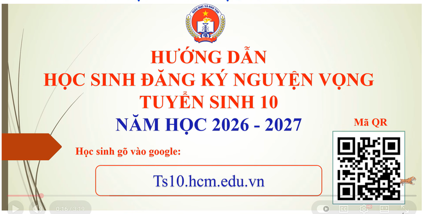 Clip hướng dẫn đăng ký nguyện vọng lớp 10 của Sở GD-ĐT TP.HCM - Ảnh 1.
