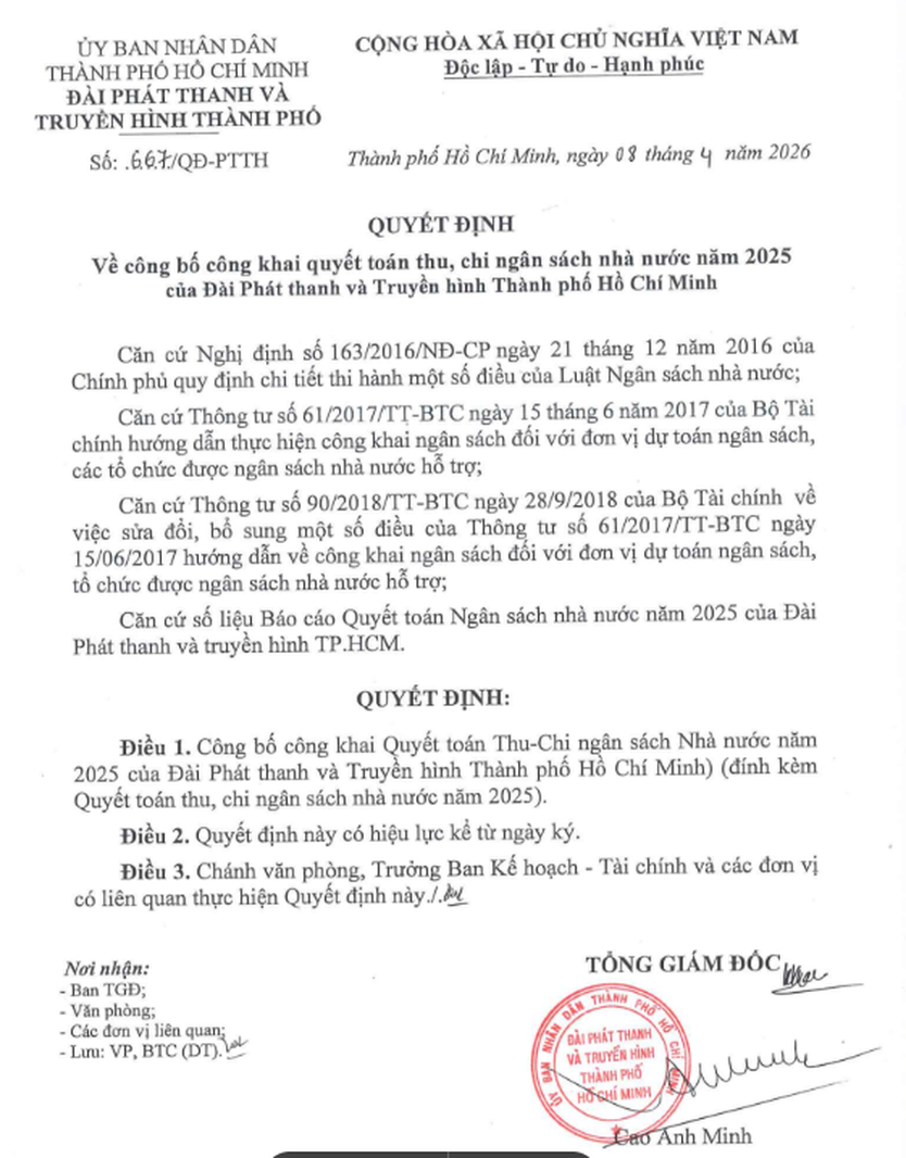HTV công bố công khai quyết toán thu, chi ngân sách nhà nước năm 2025 - Ảnh 1.