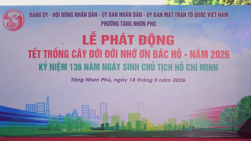 Phường Tăng Nhơn Phú phát động trồng cây, khánh thành trụ nước uống miễn phí - Ảnh 1.