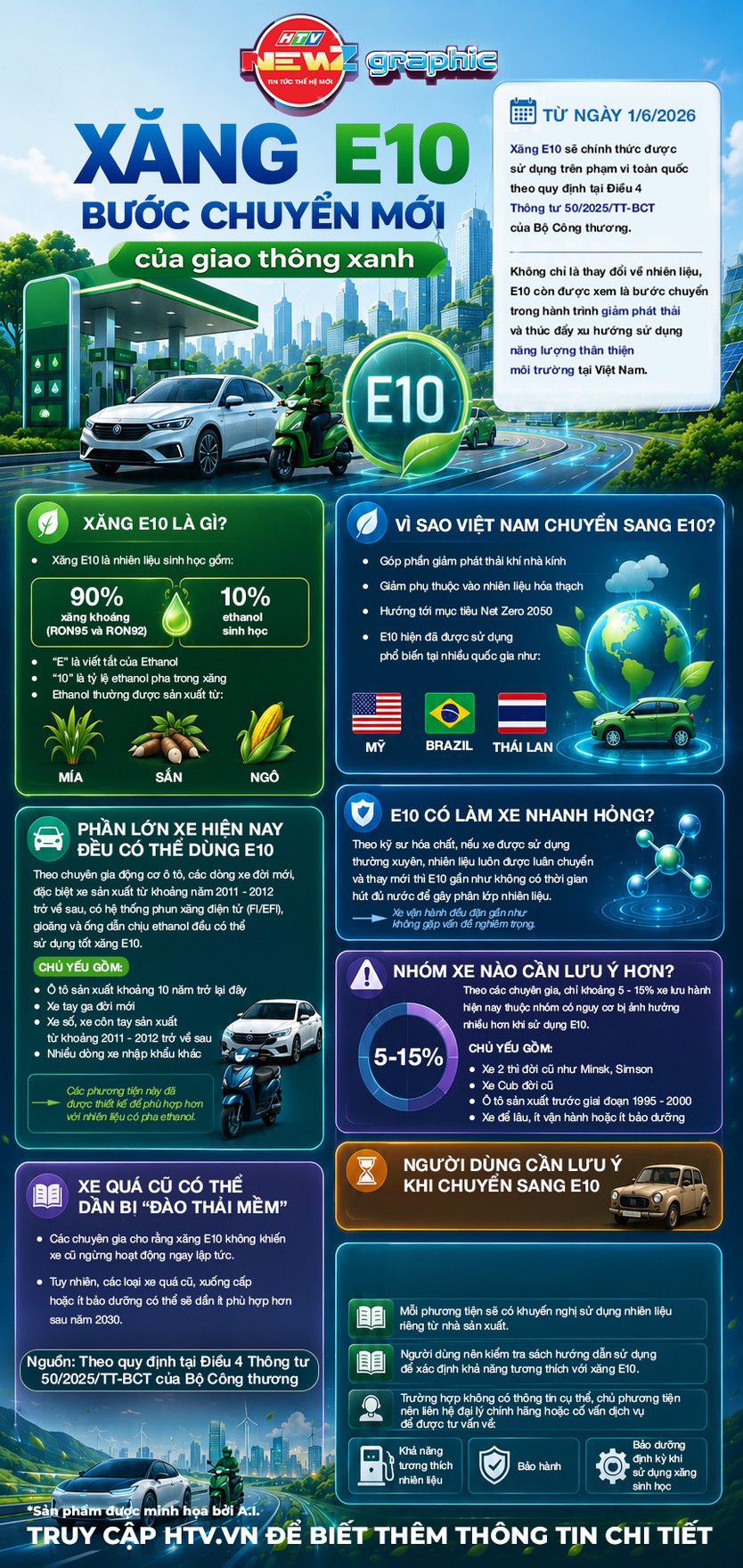 NewZgraphic: Xăng E10 - Bước chuyển mới của giao thông xanh - Ảnh 1.