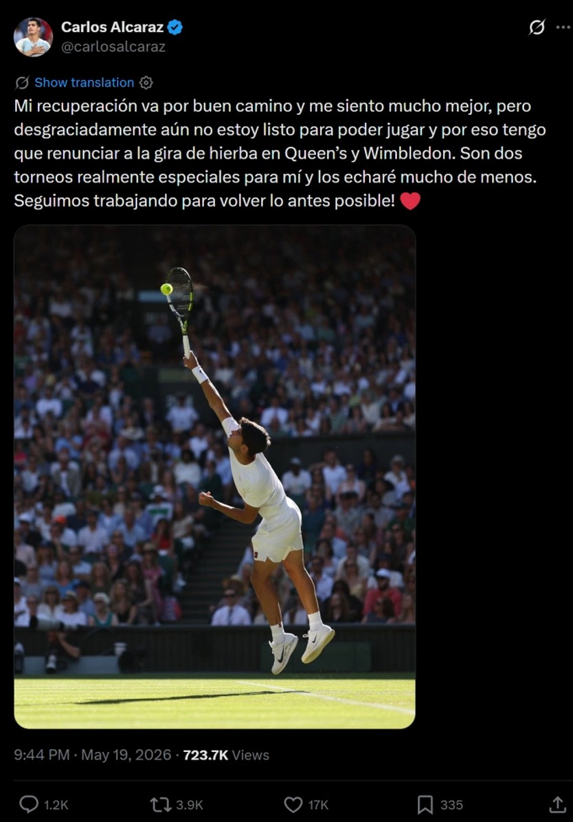 Carlos Alcaraz rút lui khỏi Wimbledon vì chấn thương cổ tay - Ảnh 6.