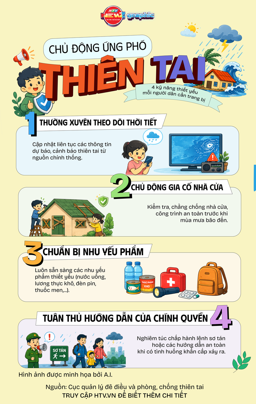 NewZgraphic: Chủ động ứng phó thiên tai: 4 kỹ năng thiết yếu mỗi người dân cần trang bị  - Ảnh 1.