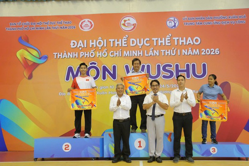 Phường Xuân Hòa nhất toàn đoàn môn Wushu Đại hội TDTT TP. Hồ Chí Minh - Ảnh 1.