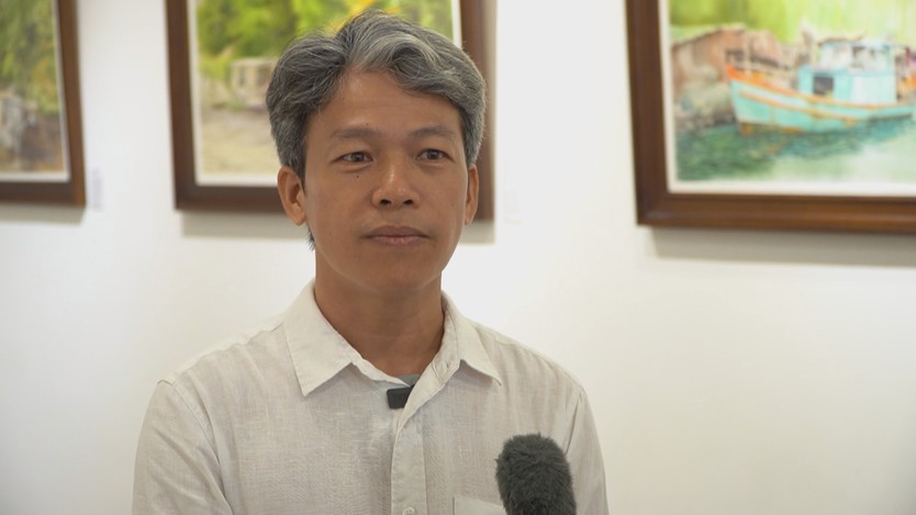 Kể tình quê bằng màu nước qua triển lãm "Non nước thanh bình" - Ảnh 4.