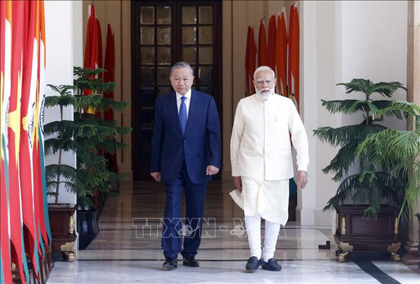 Tổng Bí thư, Chủ tịch nước Tô Lâm và Thủ tướng Ấn Độ Narendra Modi gặp hẹp- Ảnh 1.