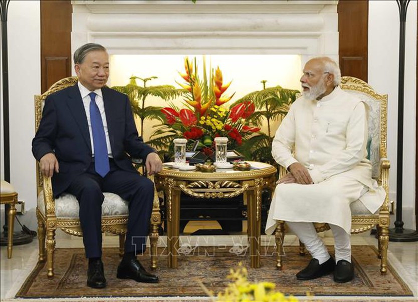 Tổng Bí thư, Chủ tịch nước Tô Lâm và Thủ tướng Ấn Độ Narendra Modi gặp hẹp- Ảnh 3.